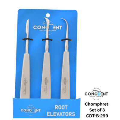 CONODENT Premium Chompret Root Elevators – Set of 3 – CDT-B-299