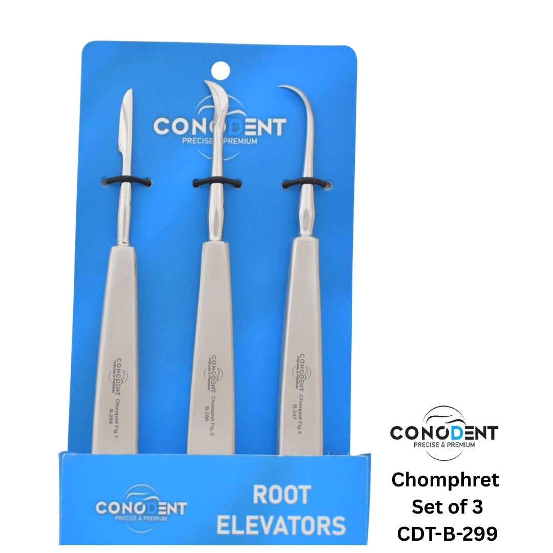 CONODENT Premium Chompret Root Elevators – Set of 3 – CDT-B-299
